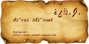 Örsi József névjegykártya