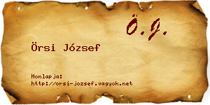 Örsi József névjegykártya